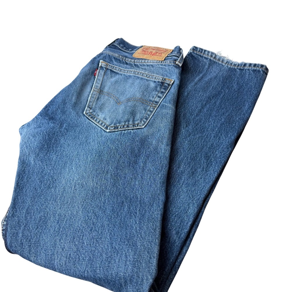 Levis 505 Mens Straight Leg Regular Fit Jeans 32x34 (31x31) Distressed Americana